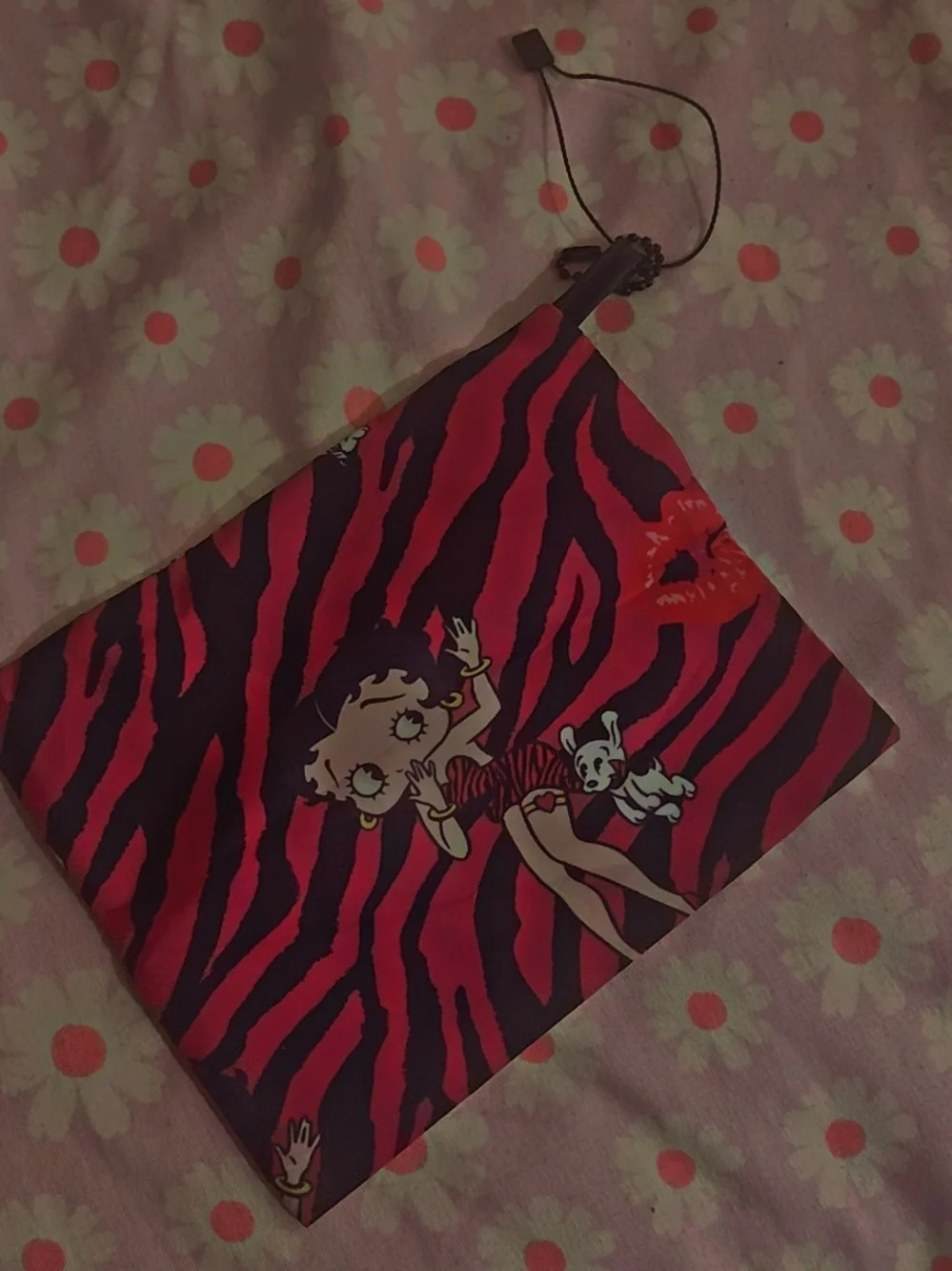Betty Boop Pink & Black Zebra Print Mini Coin Pouch